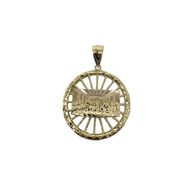 10K Pendentif Homme en or jaune Medaillon dernier souper ASK-1104