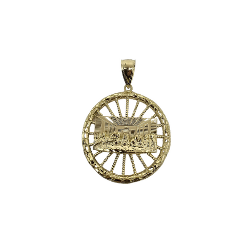 10K Pendentif Homme en or jaune Medaillon dernier souper ASK-1104