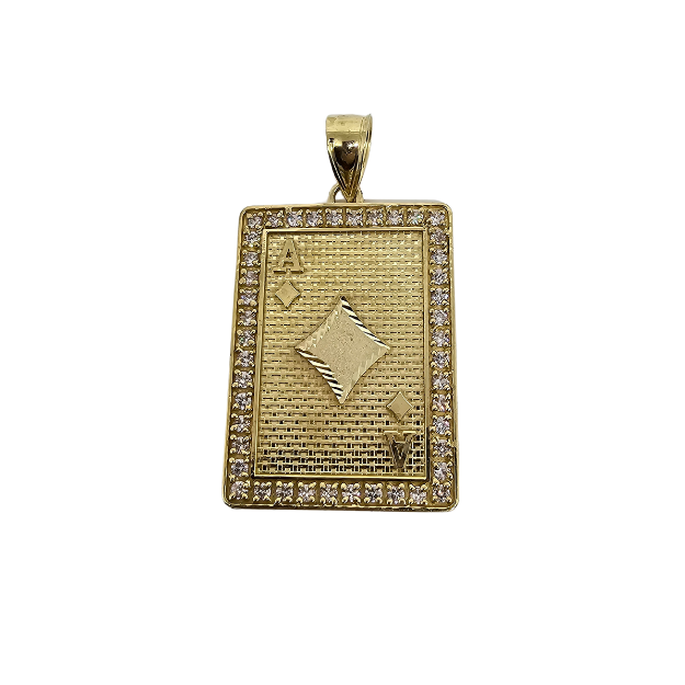 10K Pendentif Homme en or jaune AS de carreau  ASK-1090
