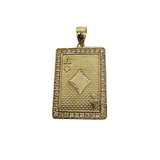 10K Pendentif Homme en or jaune AS de carreau  ASK-1090