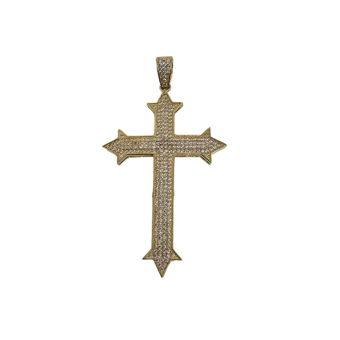 10K Or Jaune Croix Pendentif ASK-1066