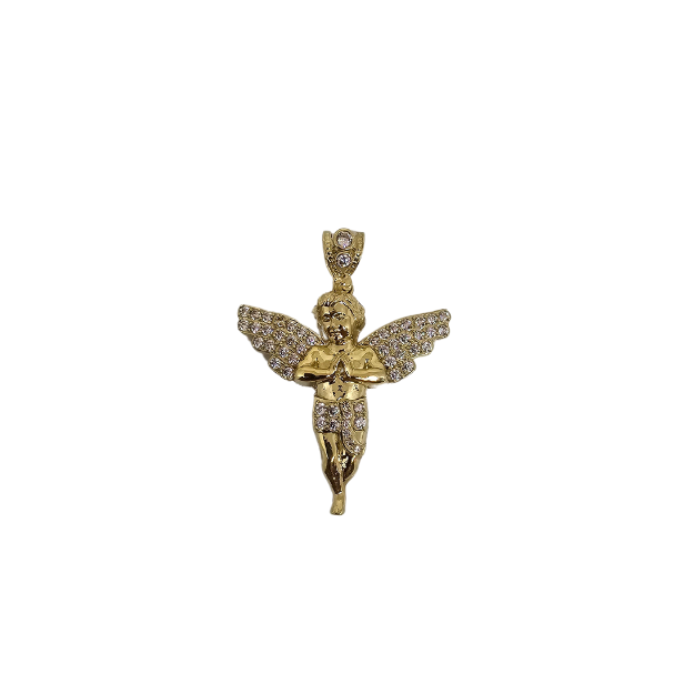 10K Pendentif Homme en or jaune Ange ALM_4