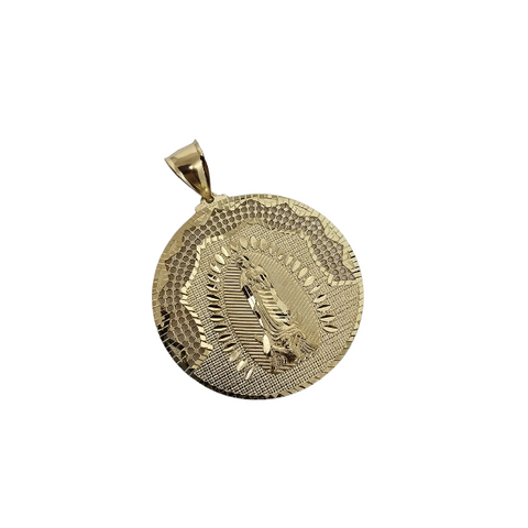 10K Pendentif Homme en or jaune La Vierge Marie CAL-29
