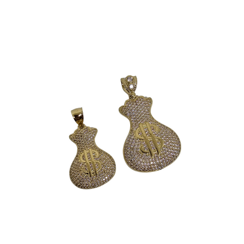 10K Pendentif Homme en or jaune Sac D'argent   CAL-54