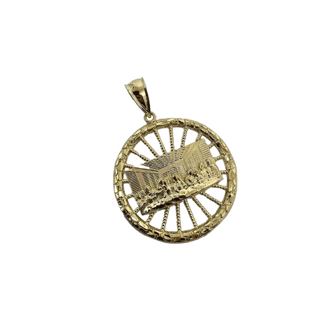 10K Pendentif Homme en or jaune Medaillon dernier souper ASK-1104