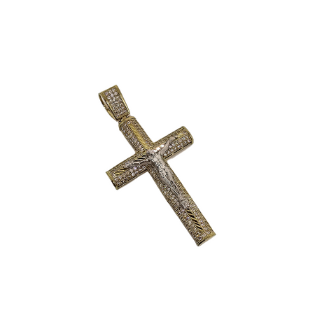 10K Or Jaune Croix Pendentif ASK-1070
