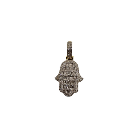 Pendentif en or 10K Main De Fatima en diamant SI 1 Karat  Sp10802
