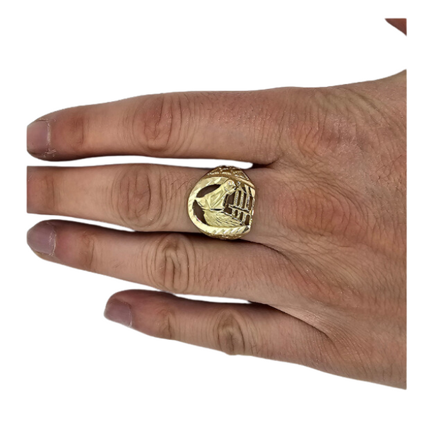 Medusa Chevaliere Homme 24k 10K Gold Ring Mirror H2 Men's Ring