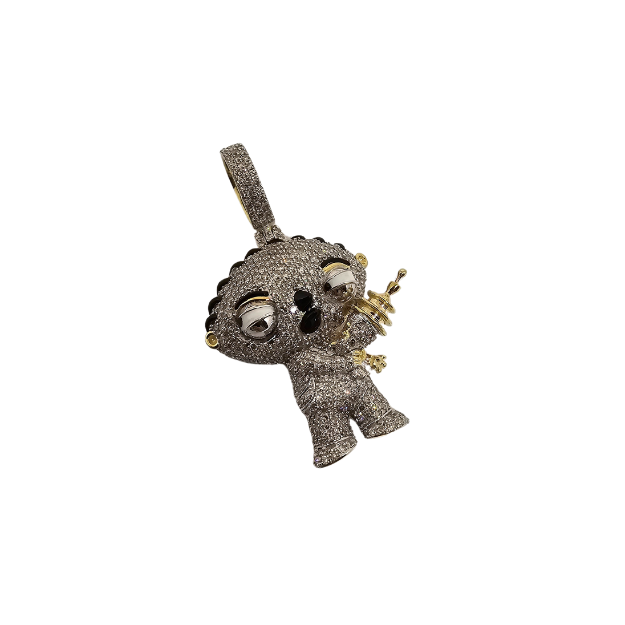 Pendentif Stewie de la famille Griffin 1ct Diamants SI en or 10K