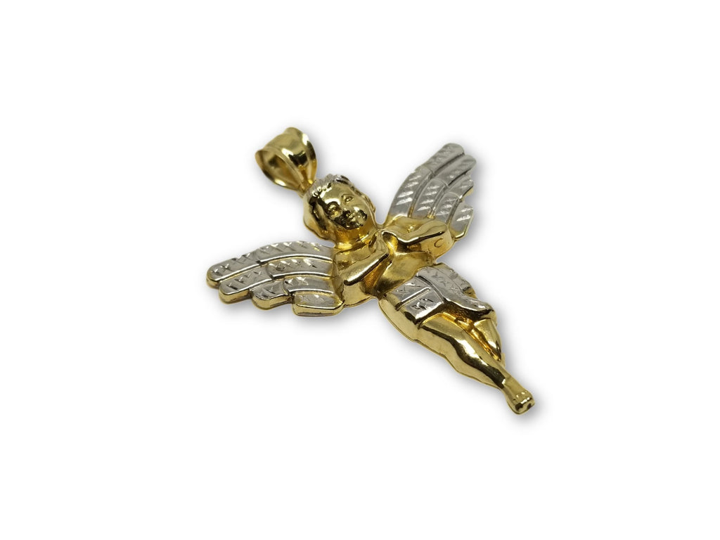 Angel en or jaune et blanc 10k avec le dos fermez GAP-501 - OR QUEBEC