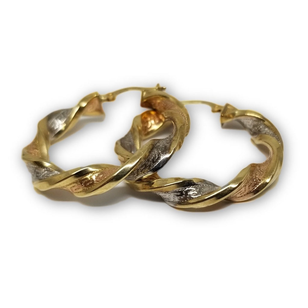 b'oucle d'oreille 3 tons twisted en or 10k Special GE-335 - OR QUEBEC