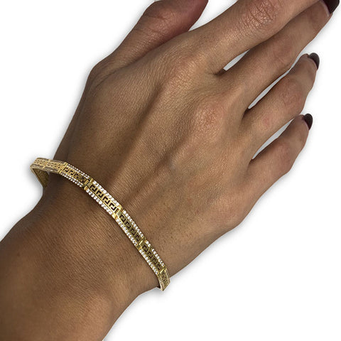 10k 5MM 7.5IN Versace Bracelet WBG-039 - OR QUEBEC