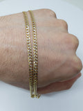 Chaine Courber 3mm Coupe Diamond cut 10K Italien Solid MGC-081