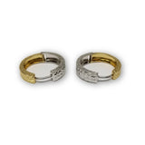 boucle d'oreille 2 couleur huggy en or 10K GE-325 - OR QUEBEC