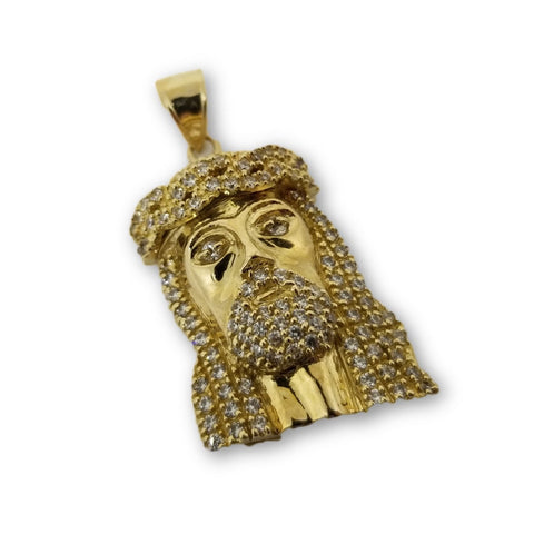 Jesus  en or 10K Cristalliser au yeux blanc GJP-433 - OR QUEBEC