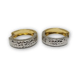 boucle d'oreille 2 couleur huggy en or 10K GE-325 - OR QUEBEC