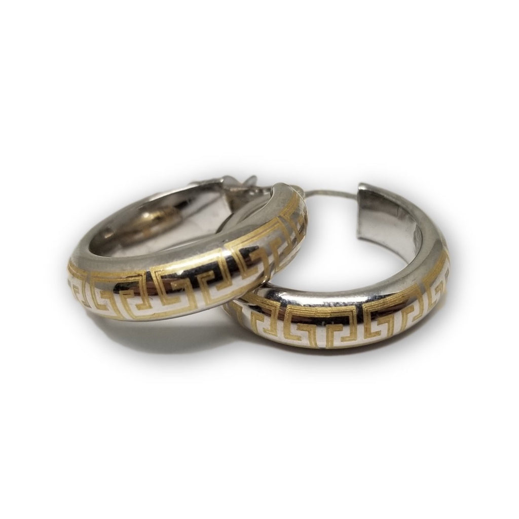 Boucle d'oreille Versace 2 tons en or 10K Special GE-326 - OR QUEBEC