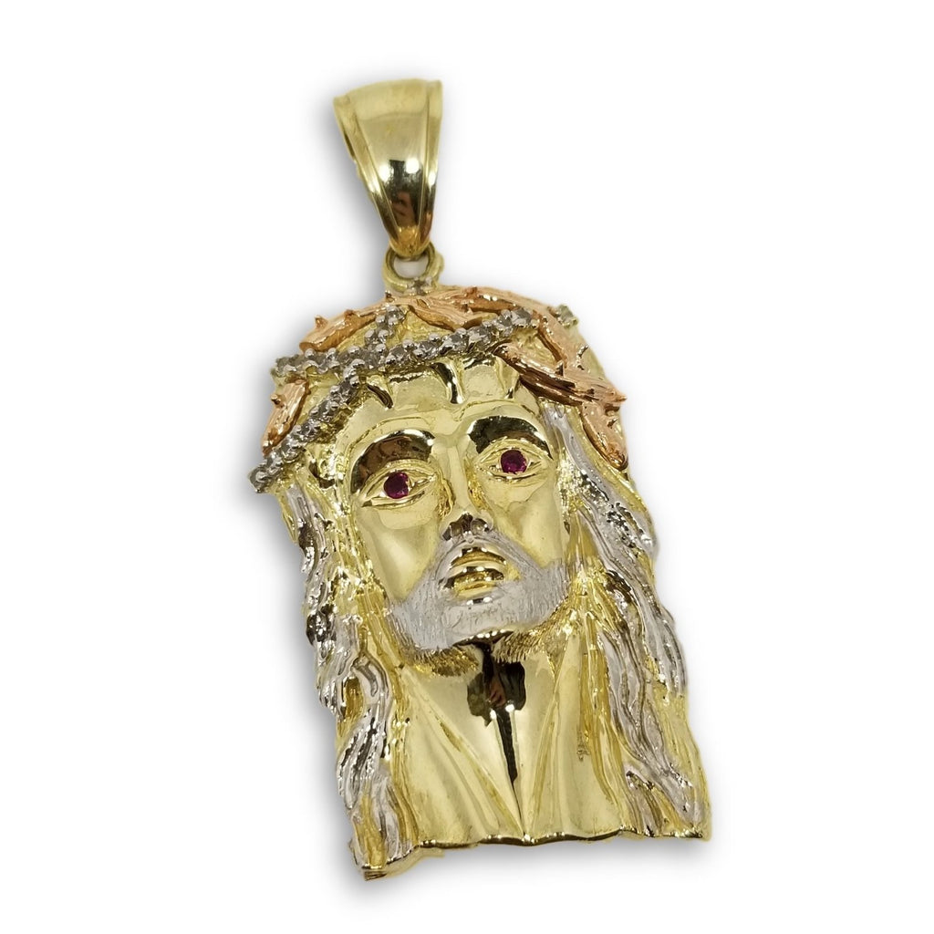 Jesus en or 10k en or Rose , jaune et blanc Edition special au yeux rougeGJP-431