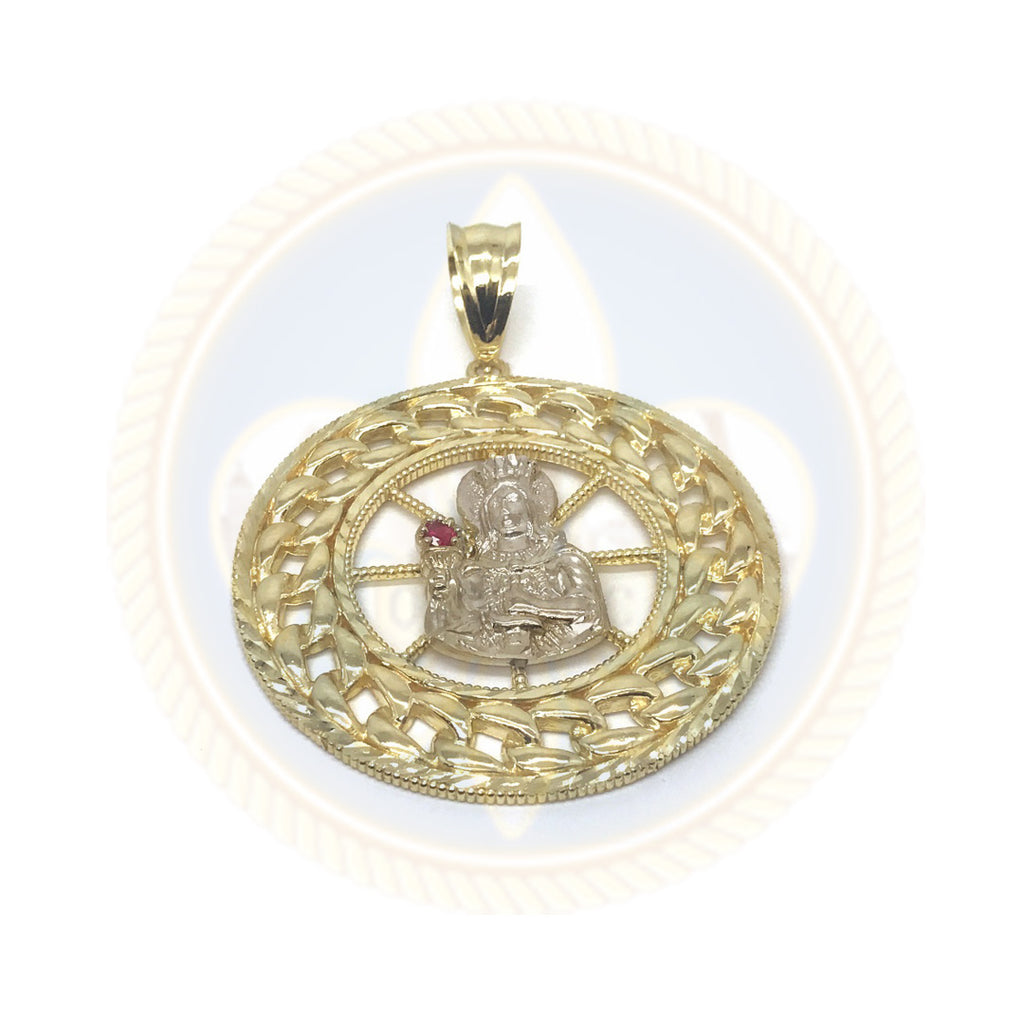 Pendentif du Vierge Marie en or jaune et or Blanc 10K CLP_001 - OR QUEBEC