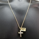 10K Or jaune 2.5MM Torsade Chaine & 0.30 CT Diamant Croix Pendentif DNG-006 - OR QUEBEC