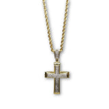 10K Or jaune 2.5MM Torsade Chaine & 0.30 CT Diamant Croix Pendentif DNG-006 - OR QUEBEC