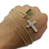 10K Or jaune 2.5MM Torsade Chaine & 0.30 CT Diamant Croix Pendentif DNG-006 - OR QUEBEC
