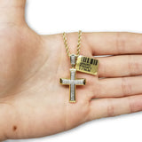 10K Or jaune 2.5MM Torsade Chaine & 0.30 CT Diamant Croix Pendentif DNG-006 - OR QUEBEC