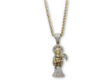 10K Or jaune 2.5MM Torsade Chaine & 1.00 CT Diamant Faucheuse Pendentif DNG-011 - OR QUEBEC