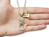 10K Or jaune 2.5MM Torsade Chaine & 1.00 CT Diamant Faucheuse Pendentif DNG-011 - OR QUEBEC