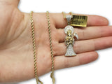 10K Or jaune 2.5MM Torsade Chaine & 1.00 CT Diamant Faucheuse Pendentif DNG-011 - OR QUEBEC