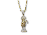 10K Or jaune 2.5MM Torsade Chaine & 1.00 CT Diamant Faucheuse Pendentif DNG-011 - OR QUEBEC