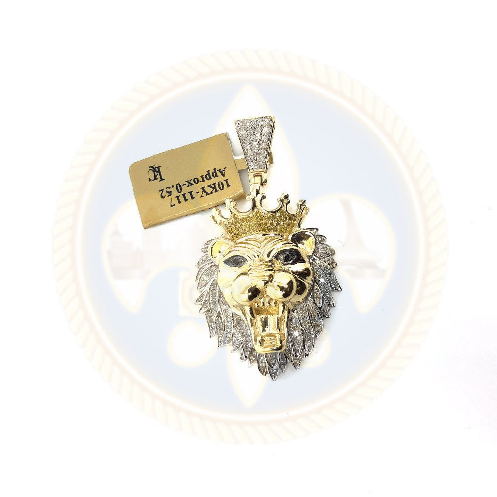 10K Or Jaune 10MM Diamant Pendentif DPG-009