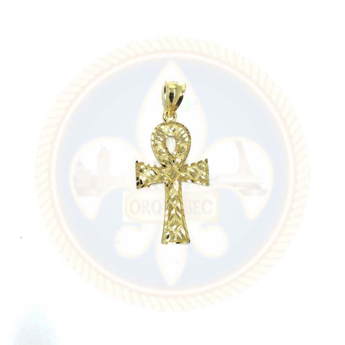 10K Jesus Pendentif Homme or Jaune Rond Avec CZ GJP-012 - OR QUEBEC