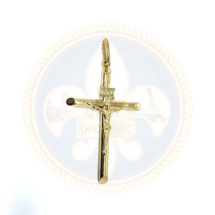 Pendentif Homme Or Jaune 10K Croix L GCP-053 - OR QUEBEC
