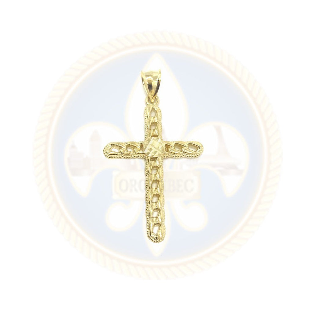 Pendentif en Or Jaune 10K Croix GCP_013 - OR QUEBEC