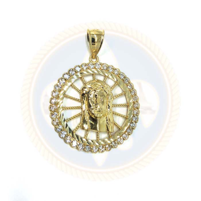 Pendentif Homme Jesus 10K Or Jaune Et Zircons GJP-014 - OR QUEBEC