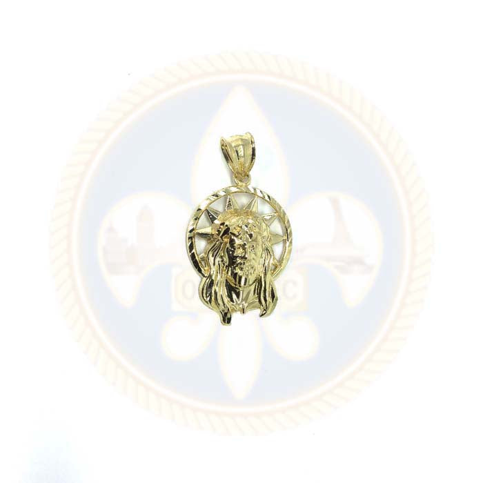 Pendentif Homme Or Jaune 10K Tête De Jesus Ronde S GJP-016 - OR QUEBEC