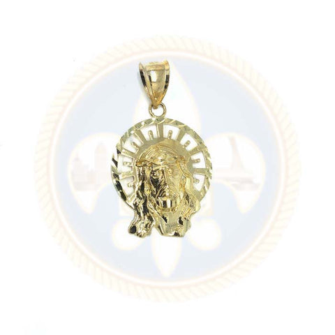 Pendentif Homme Jésus tête ronde en or 10 Karat L GJP-018 - OR QUEBEC