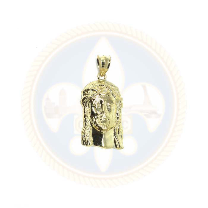 Jésus tête ronde 10K or Jaune Pendentif Homme S GJP-019 - OR QUEBEC