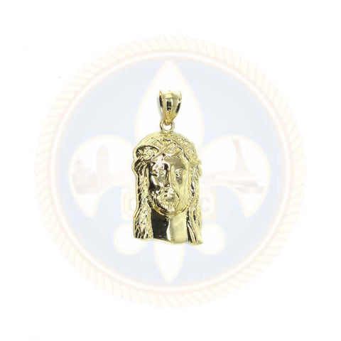 Jésus tête ronde 10K or Jaune Pendentif Homme S GJP-019 - OR QUEBEC