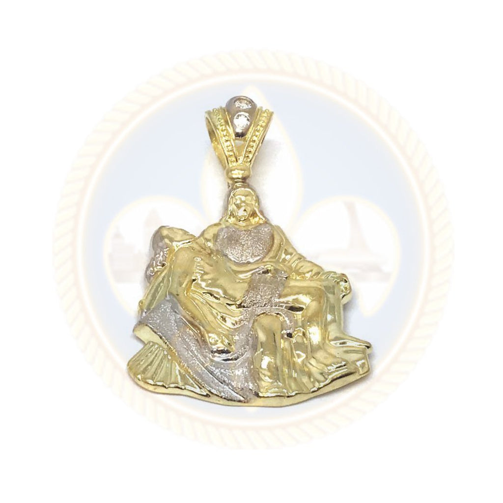 10K Or Jaune et Blanc Jesus Pendentif GJP-001 - OR QUEBEC