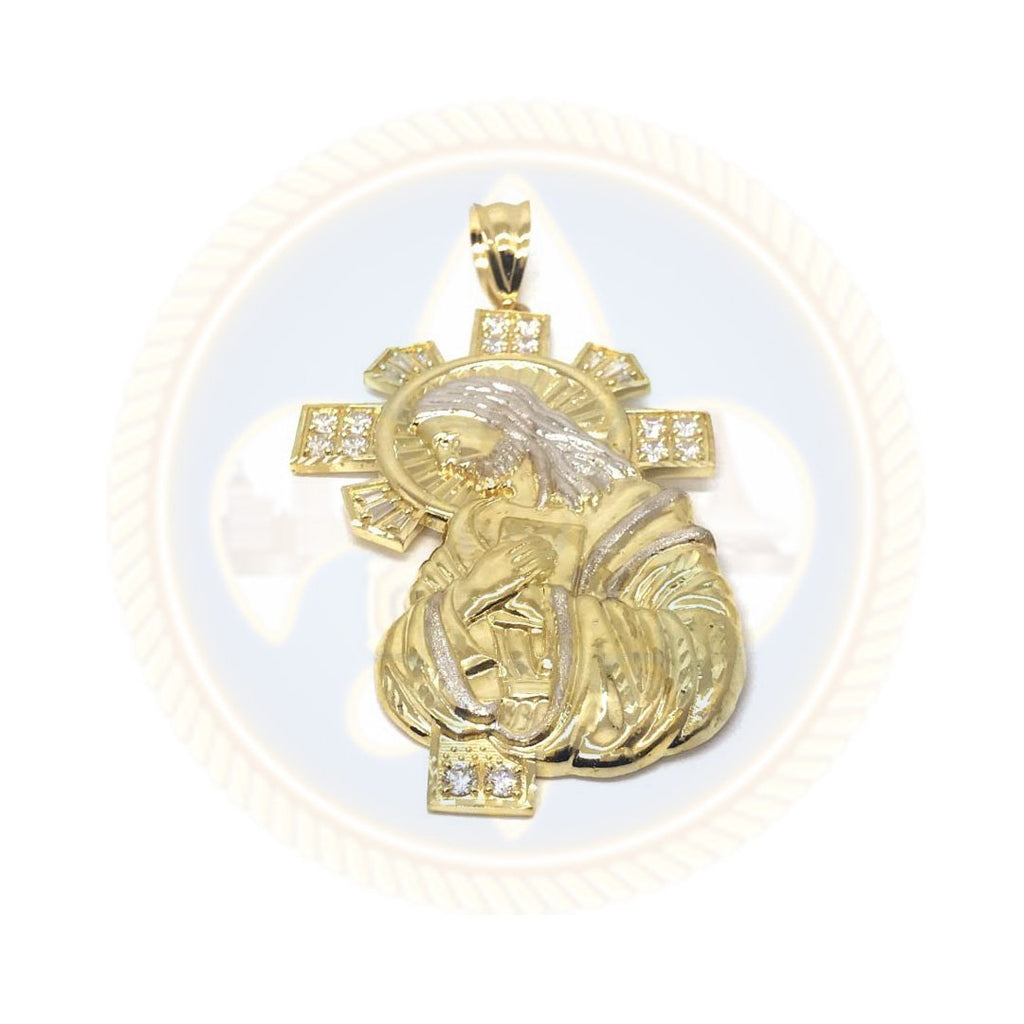 10K Or Jaune et Blanc Jesus Pendentif GJP-005 - OR QUEBEC