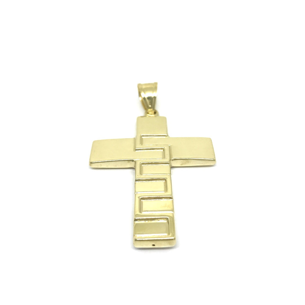 Pendentif en or jaune 10K à taille large et coupe croix GPA-014 - OR QUEBEC