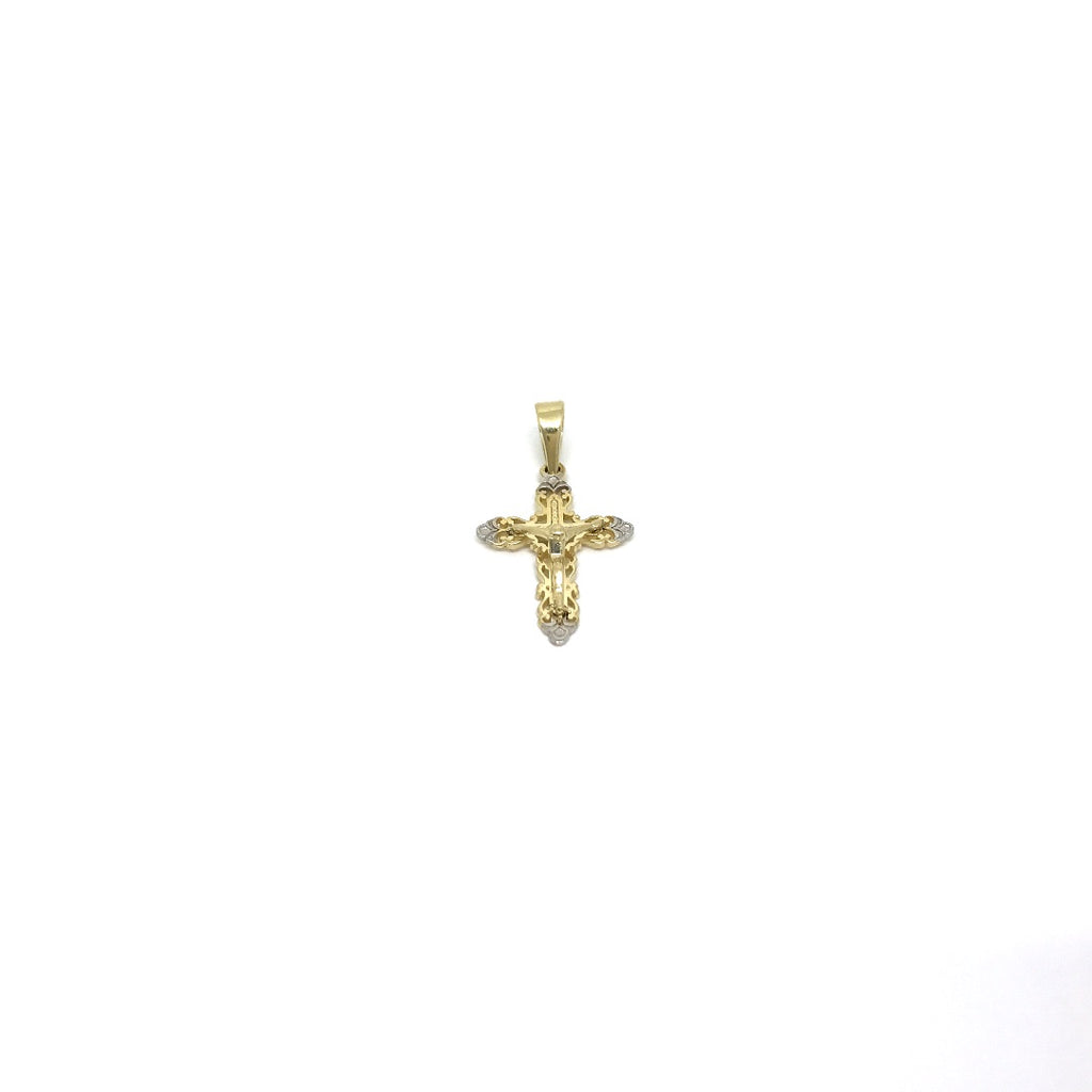 Croix en or jaune 10K conçu Croix avec Crucifix Jesus pendentif Hommme GPA-025 - OR QUEBEC