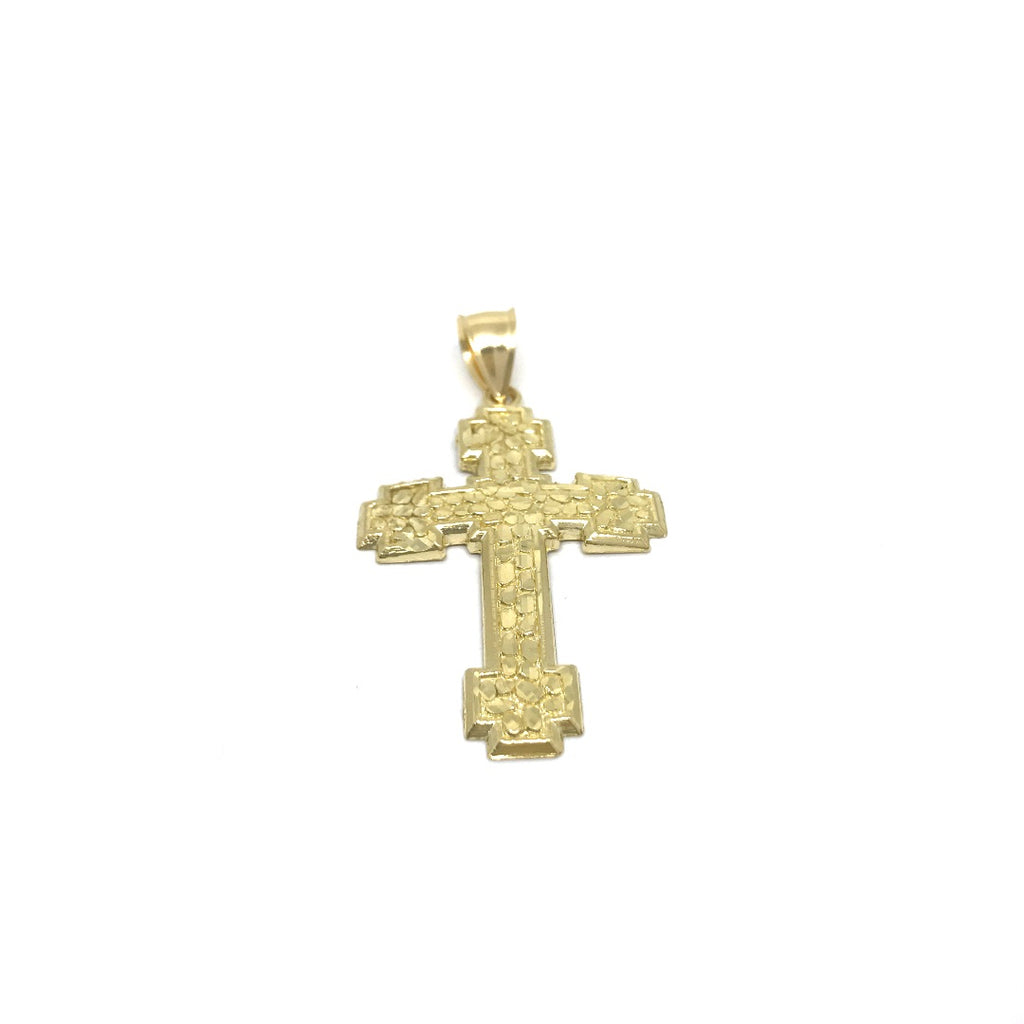 10K Croix Pendentif en or jaune diamant cut GPA-034 - OR QUEBEC