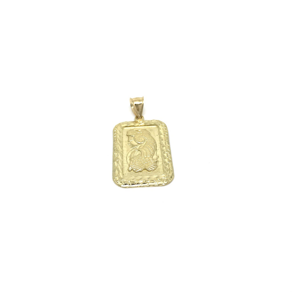 10 Karats Yellow Gold Men's Lady Fortuna Pendant GPA-056 - OR QUEBEC