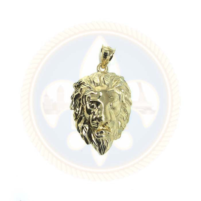 Pendentif Lion Homme en Or 10K Diamond Cut L LGP-012 - OR QUEBEC