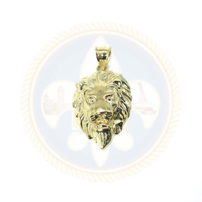 Pendentif Lion or Jaune 10K avec Coupe Diamanté M LGP-013 - OR QUEBEC