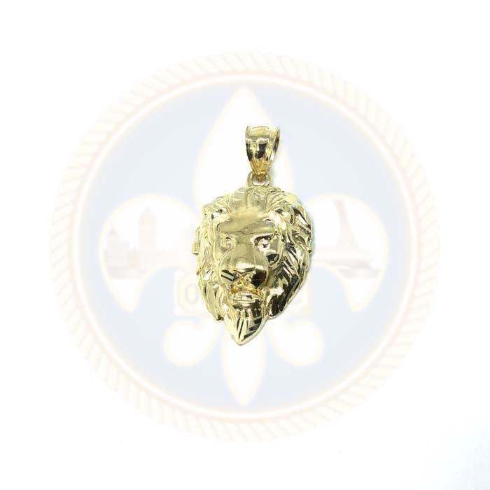 Pendentif Zodiaque Lion en Or 10K avec Coupe Diamanté S LGP-014 - OR QUEBEC