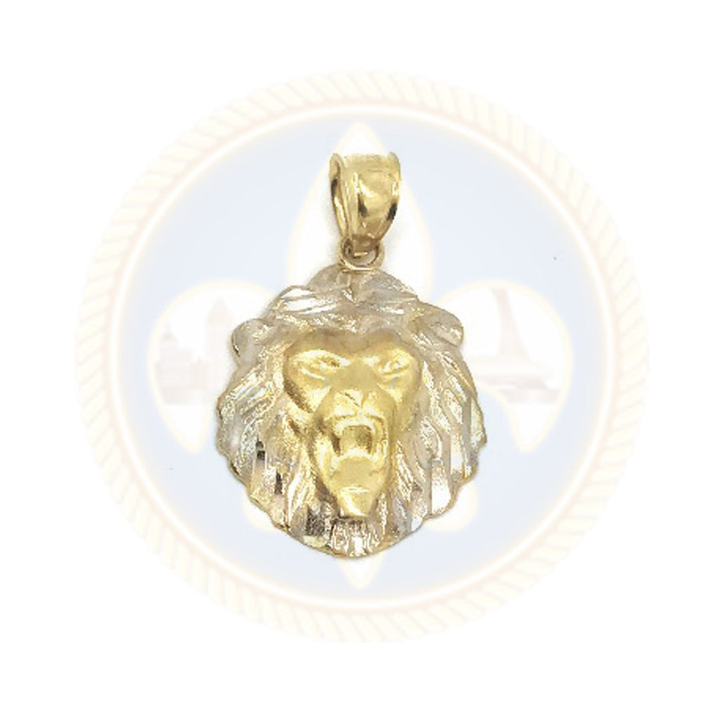 coupe diamanté Pendentif 10k Or jaune et blanc Lion LGP-004 - OR QUEBEC